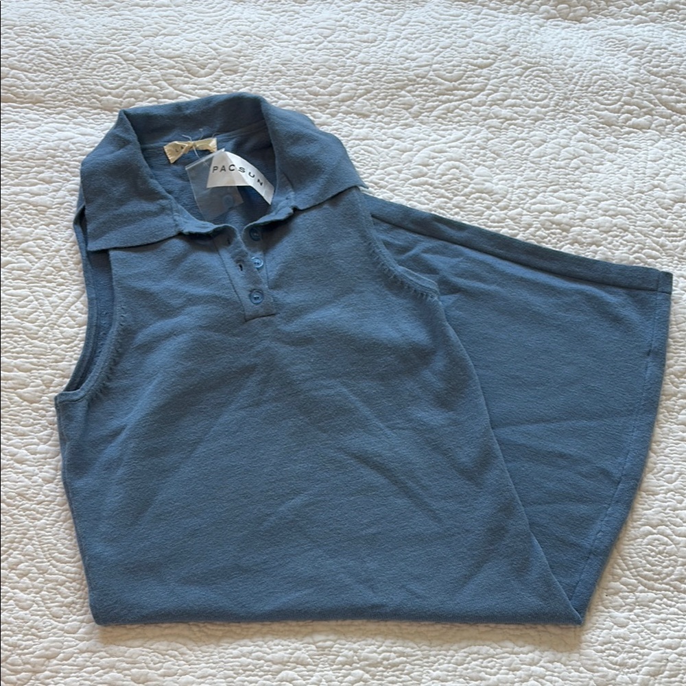 PacSun Slate Blue Collared Dress